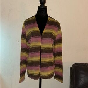 LONELY GHOST Pink and Yellow Cardigan Sweater